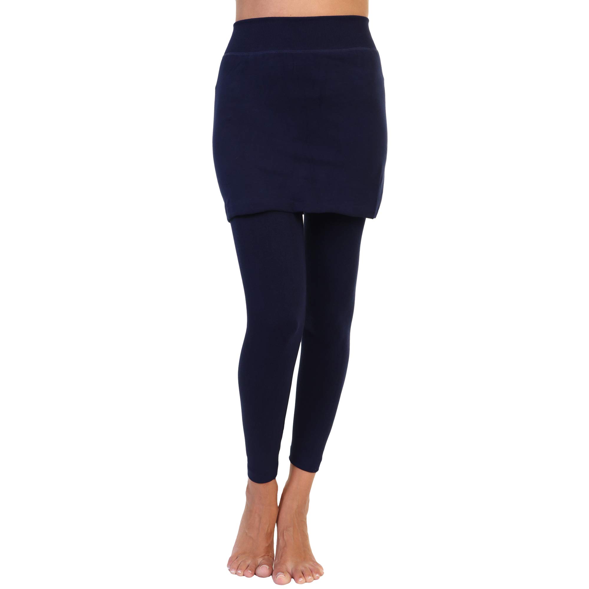 Angelina Women's Cotton Comfort High Waisted Leggings with Mini Skirt - Image 4