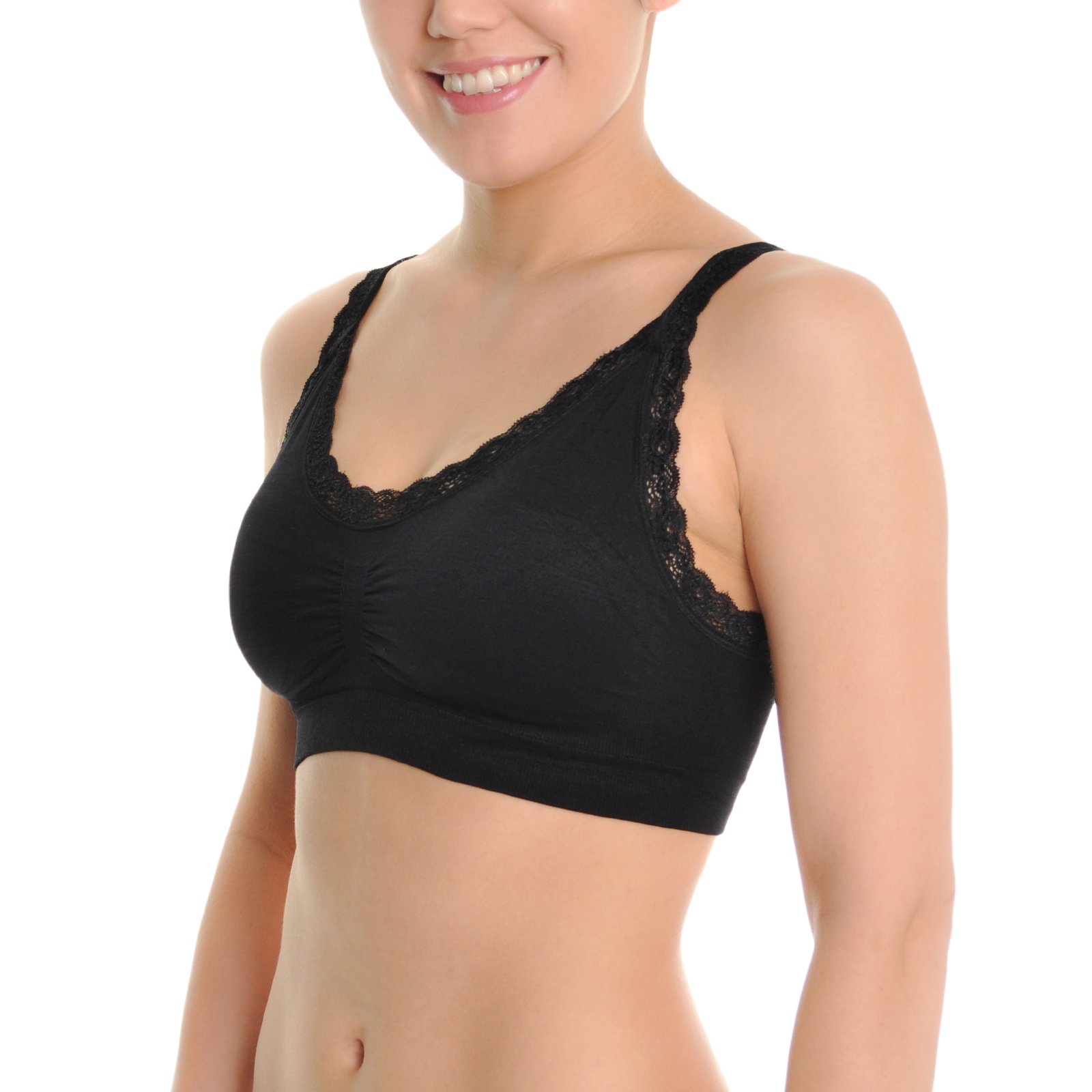 Angelina Women's Seamless U-Back Bralette with Adjustable Straps (3 or 6 Pack) - Image 3