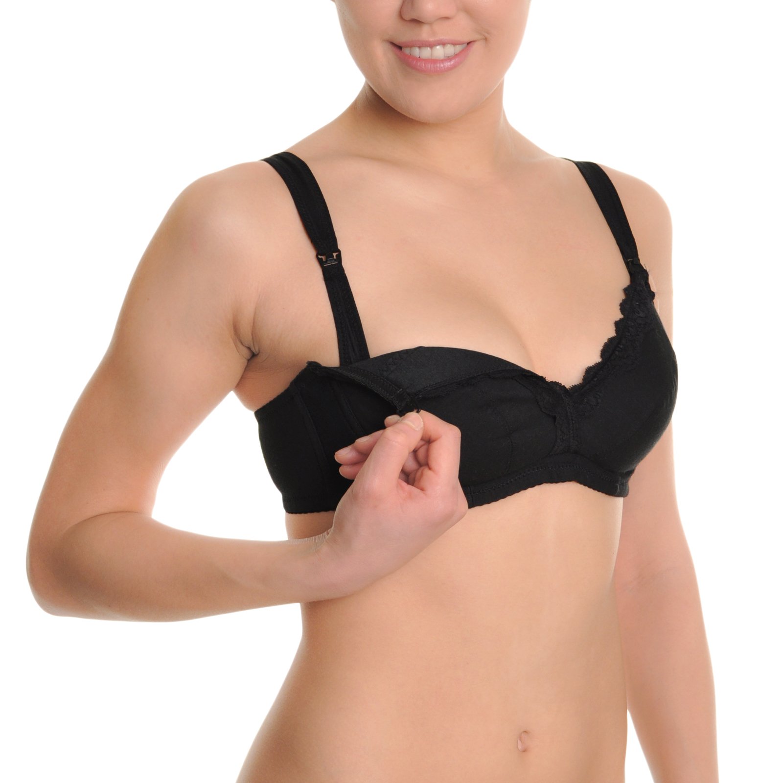 Angelina Women's Soft Cup Nursing Bras with Lace Trim (3-Pack) - Image 4
